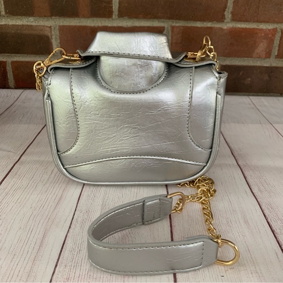 Motorcycle Jacket Purse Chain Crossbody Bag Pu Leather Women’s Girls NEW - Picture 4 of 7